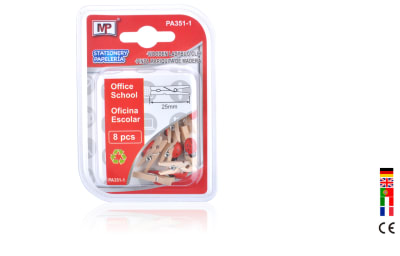 Caja De Pinzas De Madera Con Adorno 25mm X 8Udsdo1