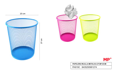 Papelera De Rejilla Metalica De Colores 27cmX23cmdo1