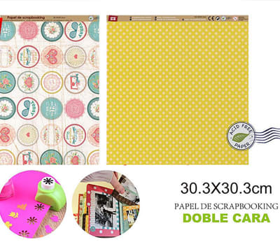 Papel De Scrapbooking Doble Cara Puntos/Corazones 1
