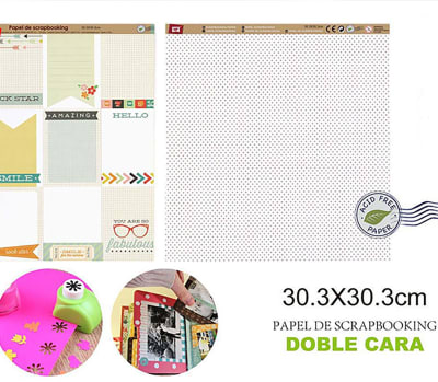 Papel De Scrapbooking Doble Cara Puntos/Sticker 30.3X30.3Cm1