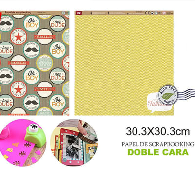 Papel De Scrapbooking Doble Cara Lineas/Corbata 30.3X30.3Cm1