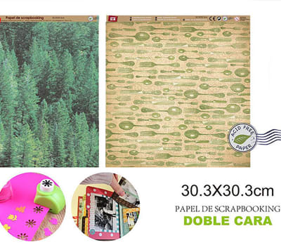 Papel De Scrapbooking Doble Cara Pinos/Cubiertos 30.3X30.3Cm1