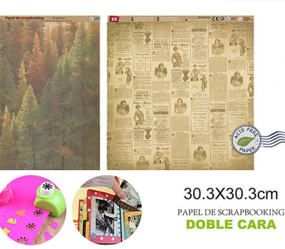Papel De Scrapbooking Doble Cara Pinos/Recortes 30.3X30.3Cm1