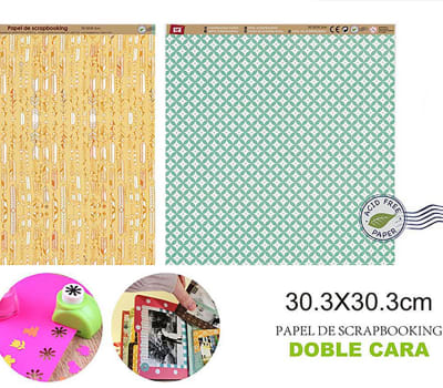 Papel De Scrapbooking Doble Cara Figuras Variadas/Lanzas 1