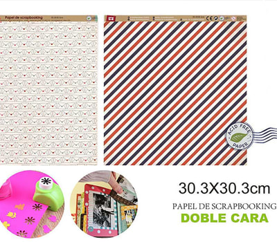 Papel De Scrapbooking Doble Cara Sobres/Lineas 30.3X30.3Cmdo1