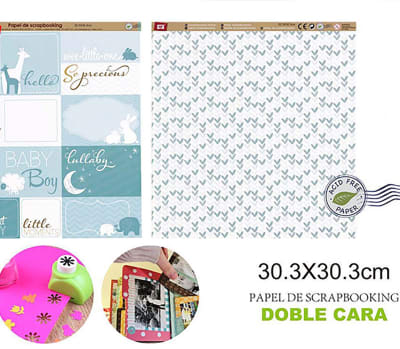Papel De Scrapbooking Doble Cara Bebe/Corazones 30.3X30.3Cm1