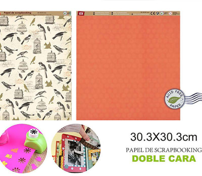 Papel De Scrapbooking Doble Cara Aves/Circulos 30.3X30.3Cmdo1
