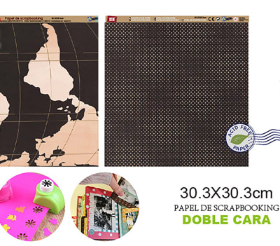 Papel De Scrapbooking Doble Cara Mapas/Puntos 30.3X30.3Cmdo1