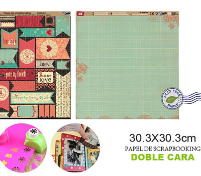 Papel De Scrapbooking Doble Cara Sticker/Antiguedades 1