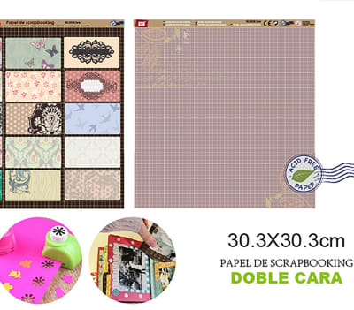 Papel Scrapbooking Doble Cara Cuadros Antiguos/Mandalas Mini1