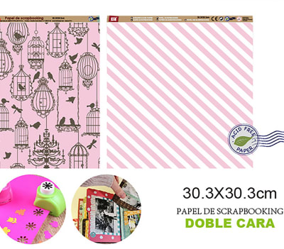 Papel De Scrapbooking Doble Cara Lineas/Jaulas 30.3X30.3Cmdo1