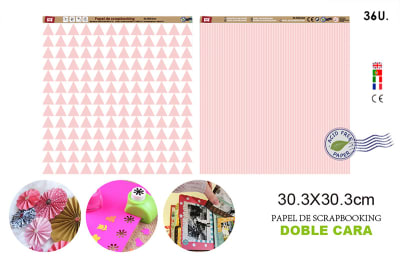 Papel De Scrapbooking Doble Cara Lineas/Triangulo 1