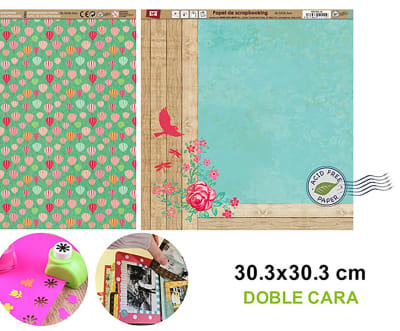 Papel De Scrapbooking Doble Cara Ventanal/Globos 30.3X30.3Cm1