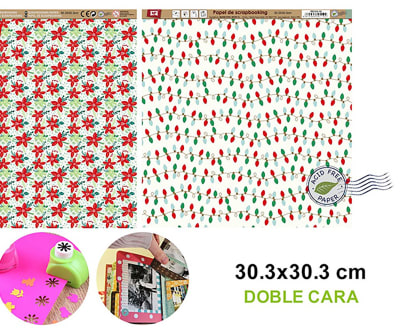 Papel De Scrapbooking Doble Cara Luces/Flores 30.3X30.3Cmdo1