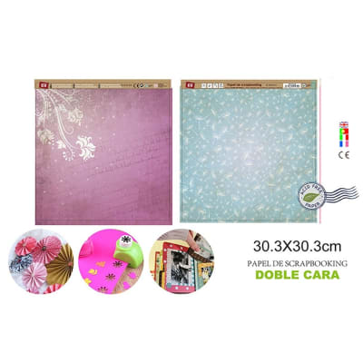 Papel De Scrapbooking Doble Cara Copitos/Fondo Elegante d1