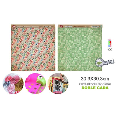 Papel De Scrapbooking Doble Cara Rositas/Jaulitas 1