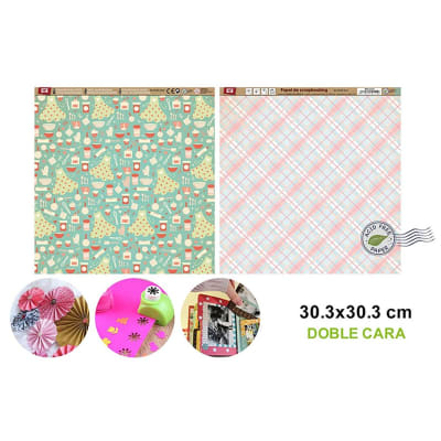 Papel De Scrapbooking Doble Cara Reposteria/Recuadros 1