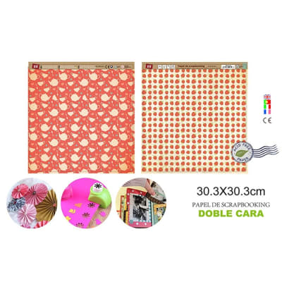 Papel De Scrapbooking Doble Cara Frutillas/tazas 30.3X30.3Cm1