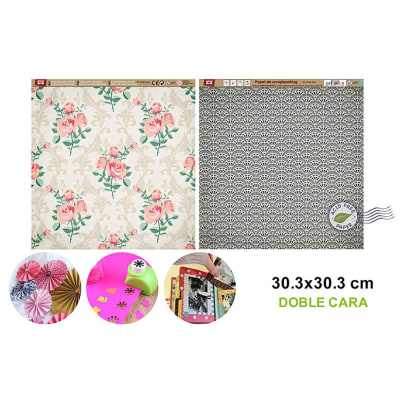 Papel De Scrapbooking Doble Cara Abanicos/Ramilletes 1