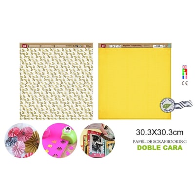Papel De Scrapbooking Doble Cara Pollitos/Lineas 30.3X30.3Cm1
