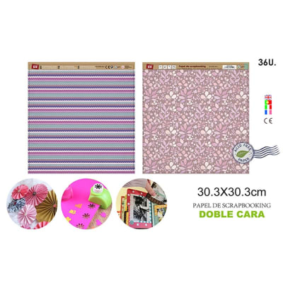 Papel De Scrapbooking Doble Cara Costuras/Jardines 1