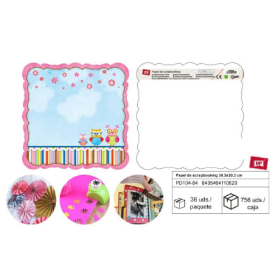 Papel De Scrapbooking Bordes Con Buhos 30.3X30.3Cmdo1