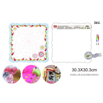 Papel De Scrapbooking Bordes Florales 30.3X30.3Cmdo1