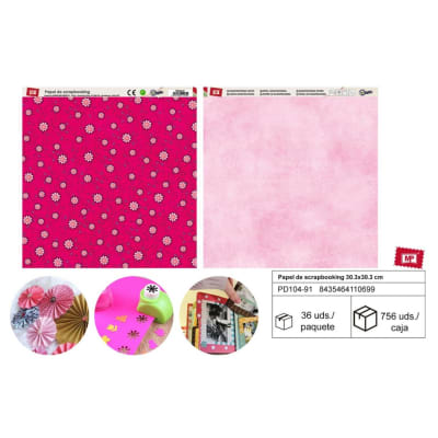 Papel De Scrapbooking Doble Cara Marmoleado/Rositas 1