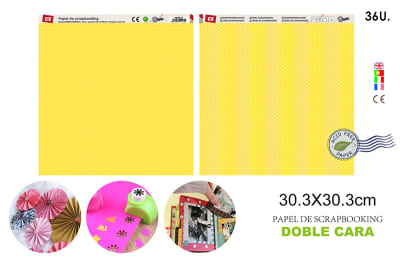 Papel De Scrapbooking Doble Cara 30.3X30.3Cm Color Amarillo1