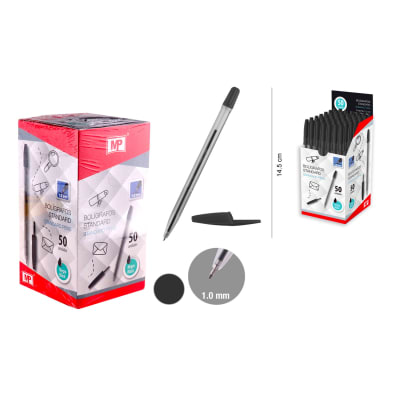 Boligrafo Standar Punta 1.0mm Marca Madrid Papel Color Negro (MP)1
