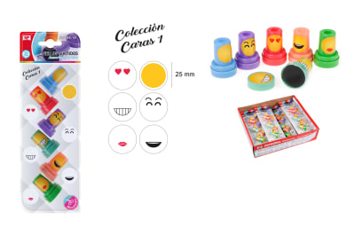 Set De Timbres Para Niños Colección Emoticones X 6Uds Marca Madrid Papel Color Variado (MP)1