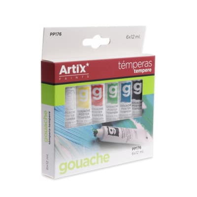 Set De Tempera 6Uds X 12Ml Marca Artix Color Variado (MP)1