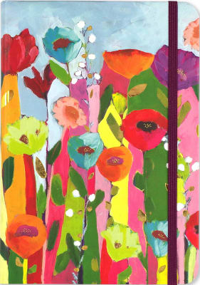 Libreta con Elástico Chica - Flores Pintadas1