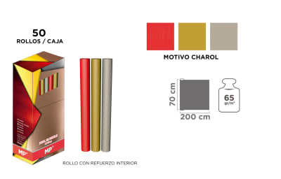 Pliego De Papel De Regalo Brillante (Barniz) 70cmX200cm /65Gr Marca Madrid Papel Color Variado(MP)1
