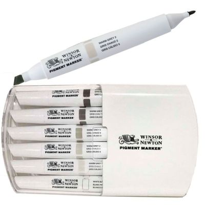 Marcadores Pigmentados Doble Punta Tonos Grises X 6 6 Tonos En Base A Alcochol1