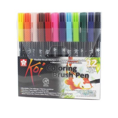Set de marcadores Acuarelables punta pincel x 12 uds1