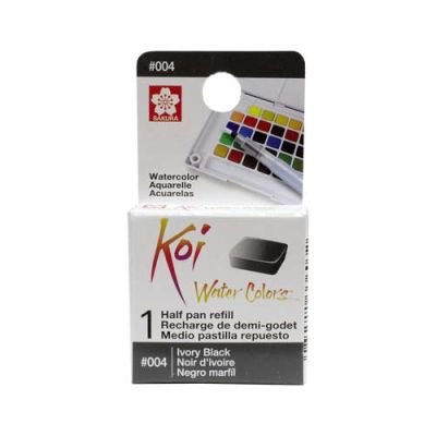 Acuarela en 1/2 pastilla Koi XNCW# 14X16X7mm, Negro Marfil1