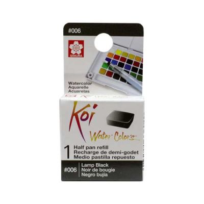 Acuarela en 1/2 pastilla Koi XNCW# 14X16X7mm, Negro Lampara1