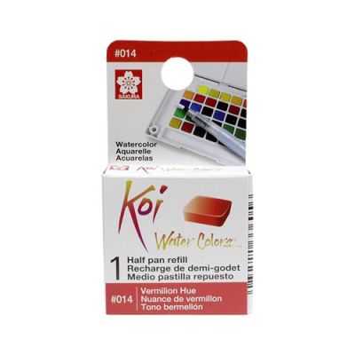 Acuarela en 1/2 pastilla Koi XNCW# 14X16X7mm, Rojo Bermellon1