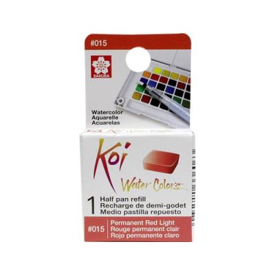 Acuarela en 1/2 pastilla Koi XNCW# 14X16X7mm, Rojo Permanente Claro1