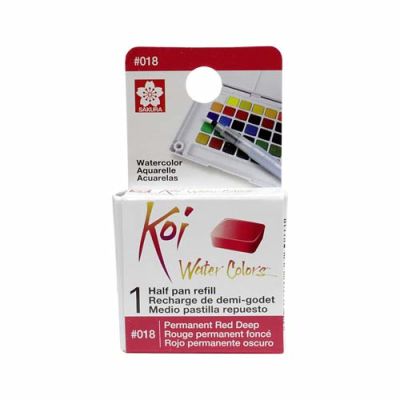 Acuarela en 1/2 pastilla Koi XNCW# 14X16X7mm, Rojo Permanente Oscuro1