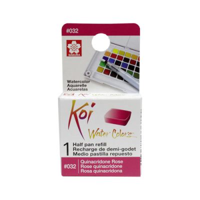 Acuarela en 1/2 pastilla Koi XNCW# 14X16X7mm, Rosa Quinacridona1