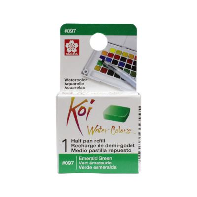 Acuarela en 1/2 pastilla Koi XNCW# 14X16X7mm, Verde Esmeralda1