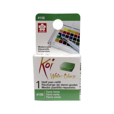 Acuarela en 1/2 pastilla Koi XNCW# 14X16X7mm, Verde Tierra1