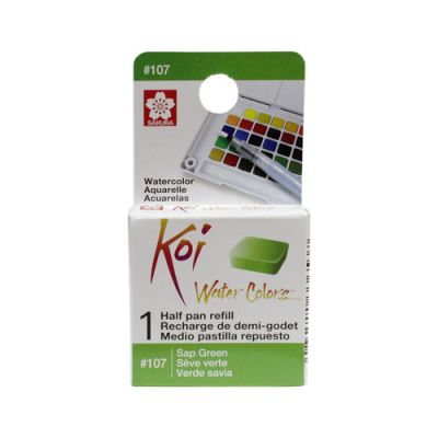 Acuarela en 1/2 pastilla Koi XNCW# 14X16X7mm, Verde Savia1