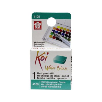 Acuarela en 1/2 pastilla Koi XNCW# 14X16X7mm, Verde ftalocianina1