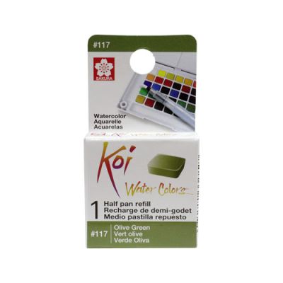 Acuarela en 1/2 pastilla Koi XNCW# 14X16X7mm, Verde Oliva1