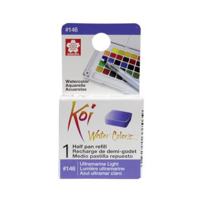 Acuarela en 1/2 pastilla Koi XNCW# 14X16X7mm, Azul Ultramar Claro1