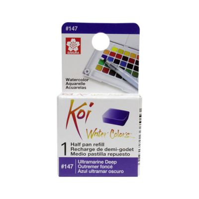 Acuarela en 1/2 pastilla Koi XNCW# 14X16X7mm, Azul Ultramar Oscuro1