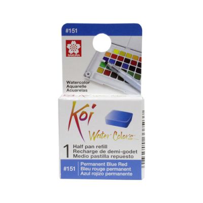 Acuarela en 1/2 pastilla Koi XNCW# 14X16X7mm, Azul Rojizo Permanente1